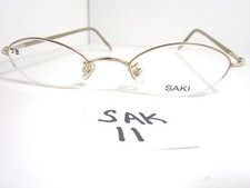 Vintage SAKI 652 Eyewear Eyeglass Frame in Gold/Caramel Half Rim Unisex SAK-11