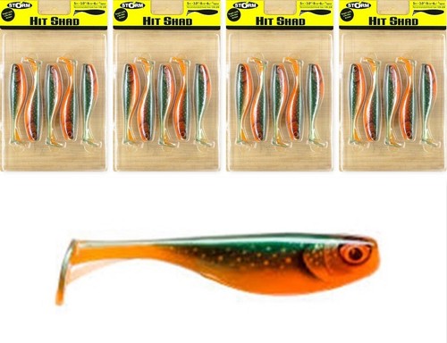 (4) Packungen Storm 3" Hit Shad 7/32 Oz Swimbait Holland Char (5 pro Packung) Brandneu