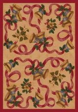 4x6 Milliken Bells & Bows Chimes Christmas Area Rug - Approx 3'10"x5'4"