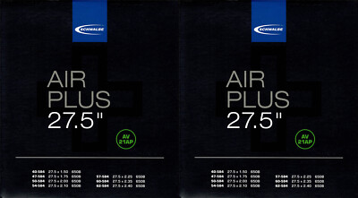 2x Schwalbe Air Plus 27.5 Schlauch AV21AP Schrader Ventil Fahrrad Bicycle Tube