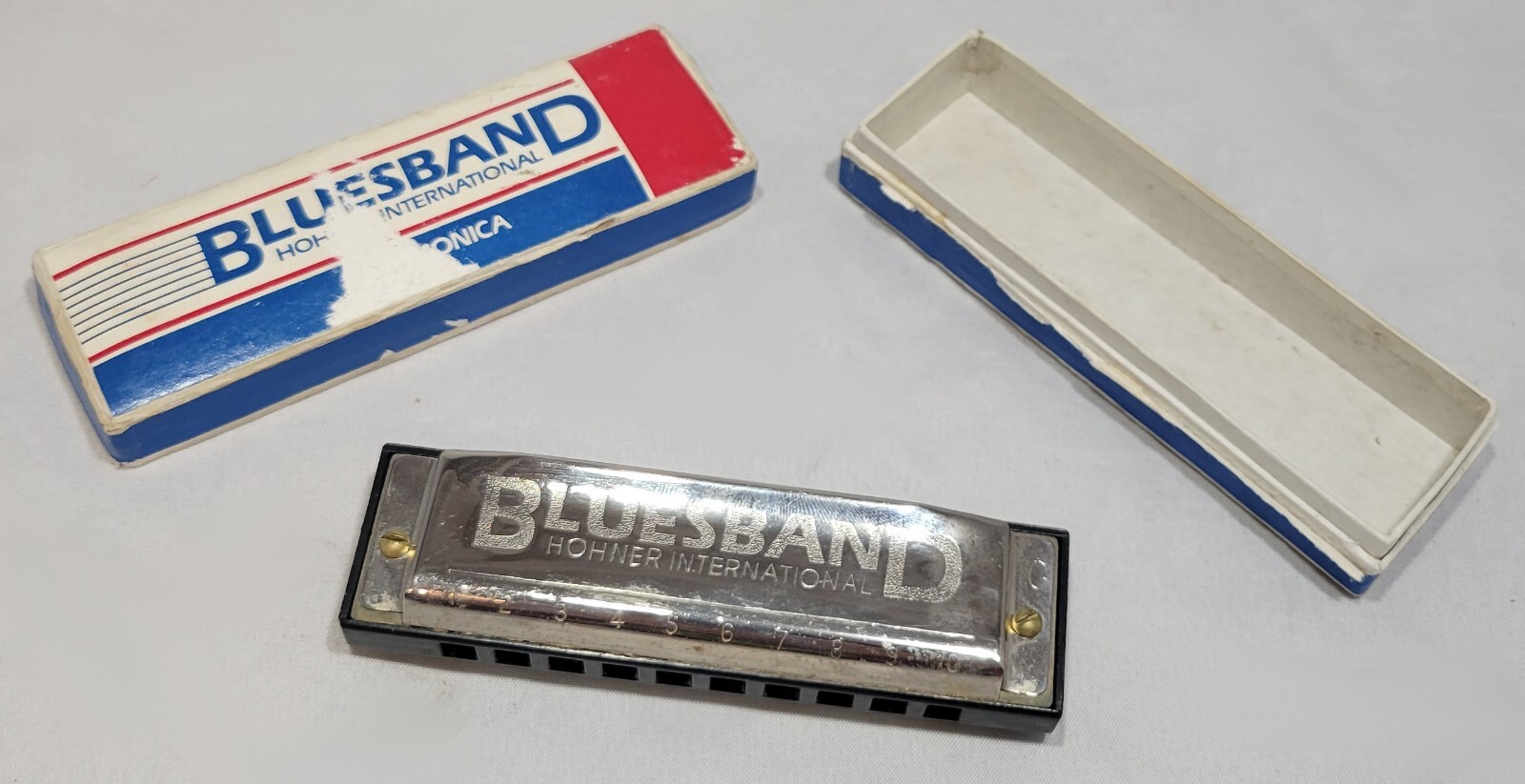 Vintage Blues Band Hohner International 4" 10 Hole Harmonica Original