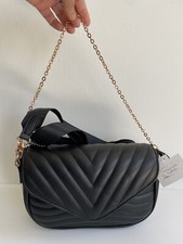 Women Crossbody Handbag With Chain Strap, Lightweight Cellphone Purse, Black