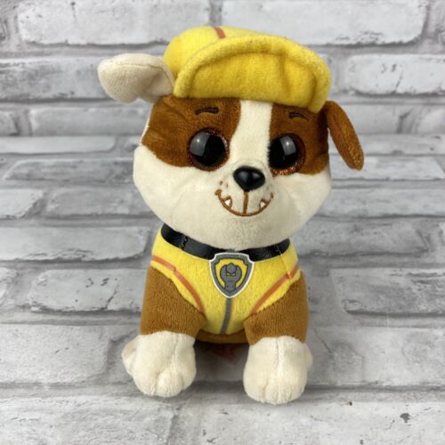 TY Plush Dog Paw Patrol Rubble Toy 6" Yellow English Bulldog No Tag - Picture 1 of 3