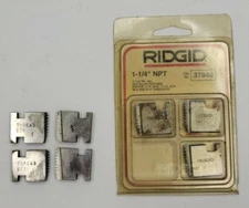 Ridgid 37840 1-1/4", 11-1/2 NPT 12R Alloy Pipe Threading Dies set of 3 and 4 1" 