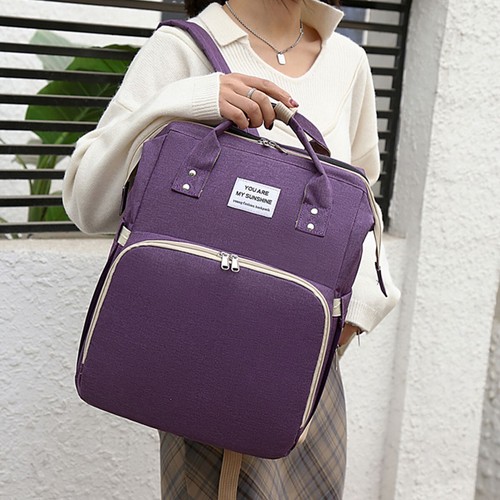 Foldable Large Mummy Bag Baby Bed Backpack Maternity Nappy Diaper Milk AU STOCK - Picture 9 of 18