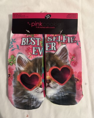 NWT! Young Girl Pink Cookie Shortie Socks 5 Pair Shoe Size 4-10