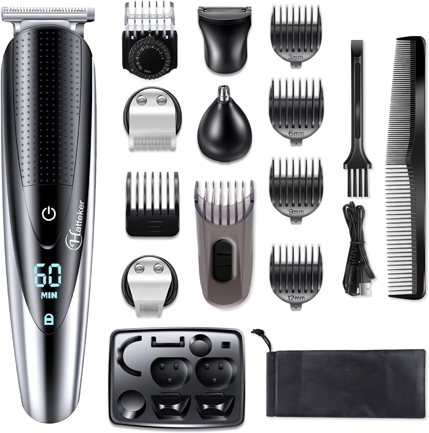 Men's Hair Clipper & Beard Trimmer Kit for Full Grooming
