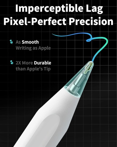 Pencil A8 for Apple iPad 2018-2024, 2X Faster Charge, Tilt Sensitive, - 第 5/20 張圖片