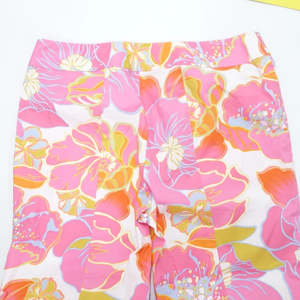 Pantalones Cortos Bandolino Para Mujer 16 Rosa Floral Algodón Elástico Clásico Pierna Ancha Foto 3 de 4