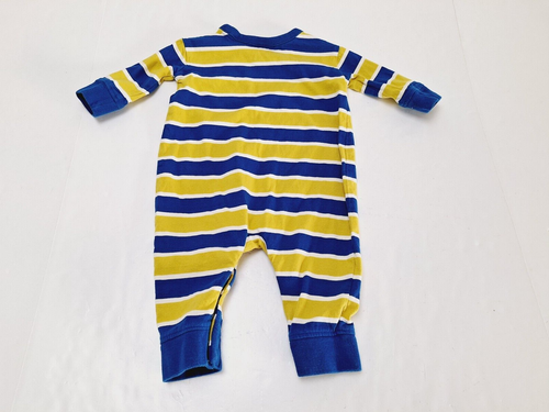 Hanna Andersson One Piece Outfit 60 3-6 Months Blue Yellow Stripe Long Sleeve h - Picture 3 of 4