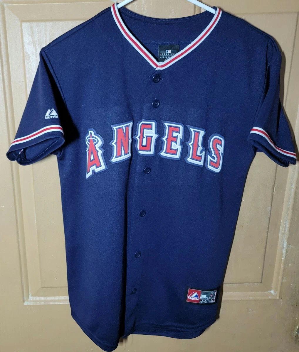 ANAHEIM ANGELS HIGH QUALITY STITCHED DARK BLUE BLANK JERSEY SIZE KIDS  LARGE