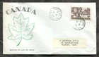 Canada 1950 FDC Cover. 10c Fur Resources. Maple Leaf Cachet