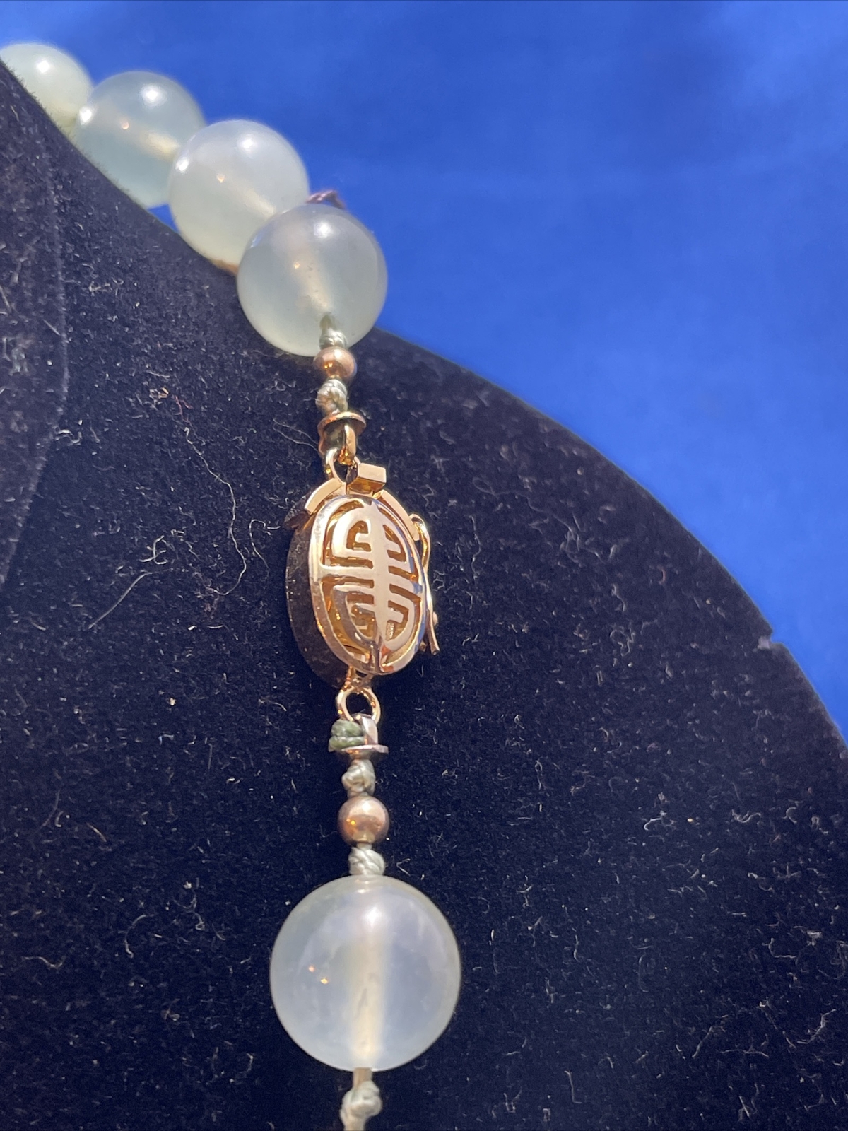 Green serpentine jade beaded necklace 18” Gem