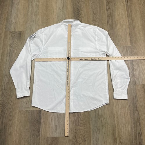 Mecca Shirt Mens Large White Y2K Buttons Hip Hop Long Sleeve Casual - Picture 7 of 10