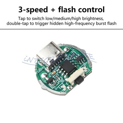 Type C Flashlight Torch Flash Driver Board 3-speed Dimming for 6-10W Lamp Beads