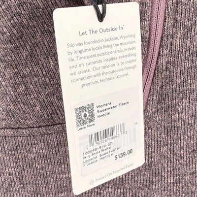 説明文 NEW Stio Sweetwater Fleece Hoodie Womens Small Pullover Berry