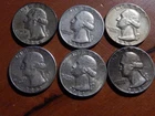 Lot of 6 Silver Washington Quarters (1951–1964) • 90% Silver •Total 1.09 oz silv