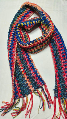 Handmade Crochet Scarf   Lightweight 80'' x 7''