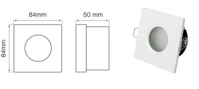 LL-OSK-BIA-245374: Wasserdichte, quadratische LED-Line -Festleuchte, weiß matt g
