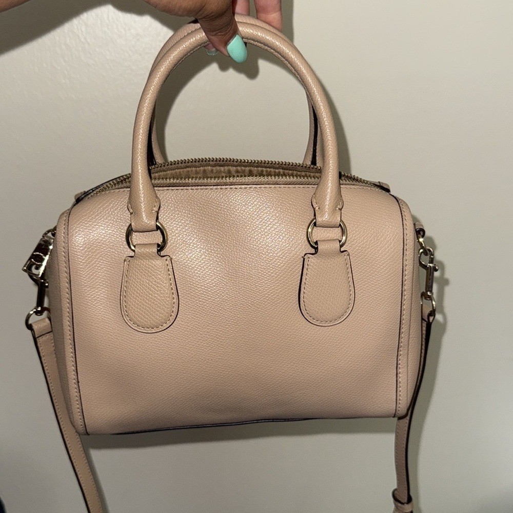COACH Pebbled Leather Satchel – Nude/Beige – Crossbody & Top Handl thumbnail 2