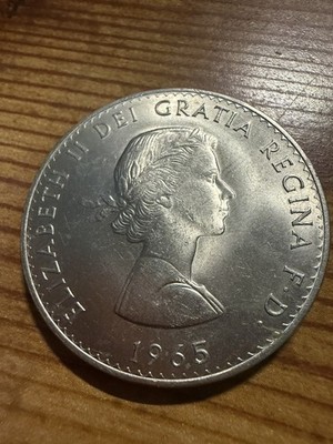 1965 ELIZABETH II DEI GRATIA REGINA F.D. CHURCHILL COIN