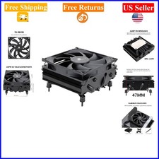 X47 Black Low Profile CPU Cooler for AMD/Intel, 92mm PWM Fan, 47mm Height