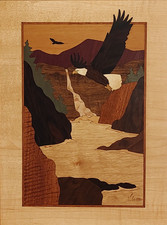 HUDSON RIVER INLAY PICTURE - EAGLE PASS - WOOD MARQUETRY by NELSON 10X13