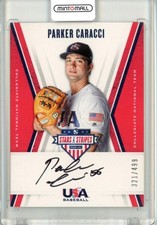 2019 Panini USA Baseball Parker Caracci Black Ink Autograph /499 Card