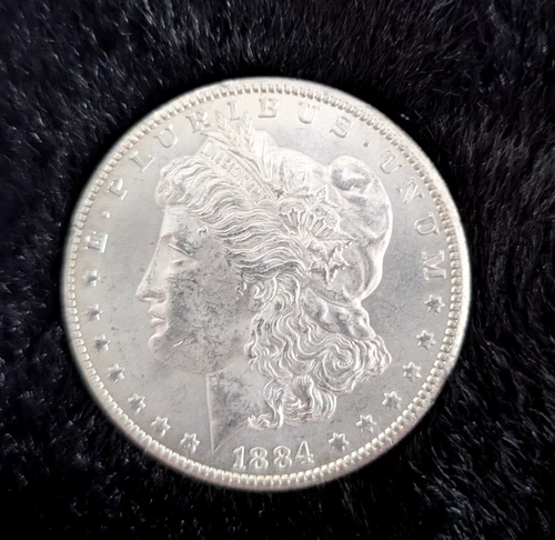 1884-CC Carson City Morgan Silver Beautiful AU+++ BU RARE!!!