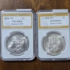 1878 7tf rev 79-- 1878 7tf rev 78 (2) Beautiful MORGAN SILVER DOLLAR Coins