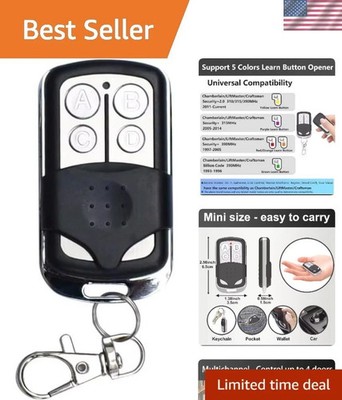 Universal Garage Remote Keychain 4-Button Learn Code Compatible with LiftMaster