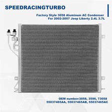 Factory Style 3058 Aluminum AC Condenser For 2002-2007 Jeep Liberty 2.4L 3.7L