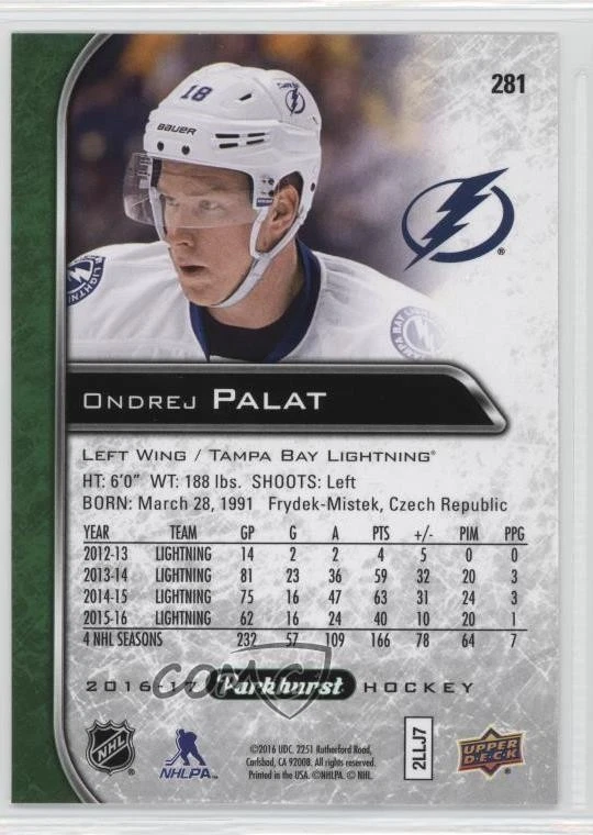 2016-17 Upper Deck Parkhurst Ondrej Palat #281 - Image 2 of 2