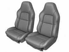 For 94-96 Chevy Corvette C4 Standard S.leather Custom Pair Seat Covers Charcoal