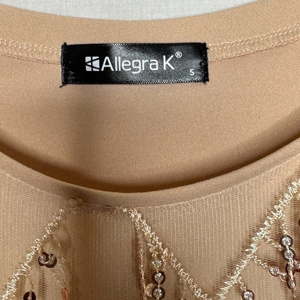 Allegra K Womens Crop Top Sequin Fringe Party Club Rave Glam Swiftie New Years - Image 3 of 4