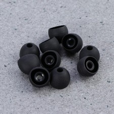 10Pcs Elastic Black Silicone Earbud Caps Smooth Comfortable Sound Isolating