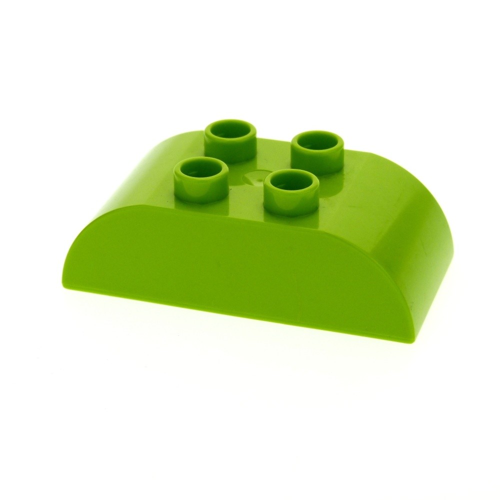 1x LEGO Duplo Roof Bricks 2x4 Lime Green Construction Stone Twice Curved 4652863