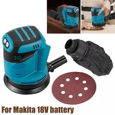 Cordless Random Orbital Sander 18V Li-ion 5" Dust Bag Discs Tool Set For Makita
