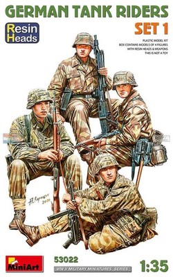 MIA53022 1:35 MiniArt German Tank Riders Set 1 (with Resin Heads) Figure Set