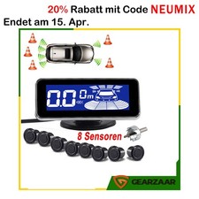8 Sensoren LCD Einparkhilfe zum Nachr&uuml;sten Parkhilfe R&uuml;ckfahrwarner PDC Schwarz