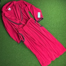 Vintage NOS Vanity Fair Red Long Sleeve Ribbed Belted Wrap Bath Robe Sz 8
