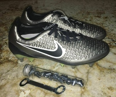 NIKE Magista Opus SG Metallic Pewter Black Soccer Cleats Boots NEW Mens Boys 6.5