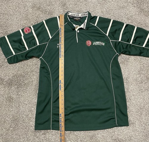 Jameson Irish Whiskey Rugby Men’s Polo Shirt Sz. M Green Embroidered Logo JJ&S - Picture 4 of 6