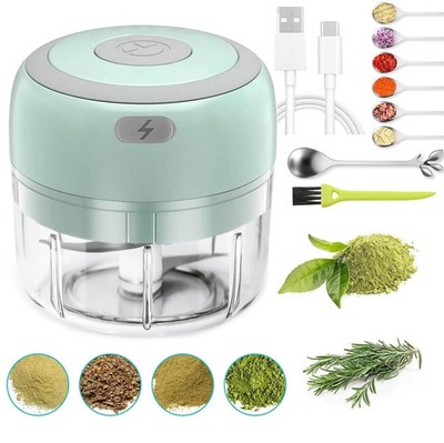Electric Herb Grinder with Mini Scoop & Brush - 3.5-Inch 3.4oz USB Cordless, ...