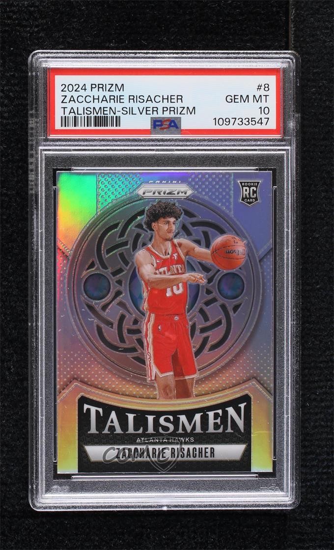 2024-25 Prizm Talismen Silver Zaccharie Risacher #8 PSA 10 GEM MT Rookie RC 0q21