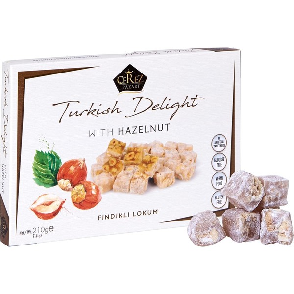 Caramelo de avellana Cerez Pazari Turkish Delight gourmet premium dulces veganos medi...