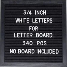 Felt Letter Board Letters Set Pre-Cut 340Pcs 3/4 Inch White Letters Only Plastic