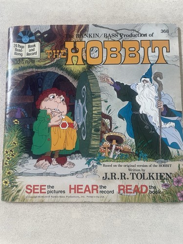 The Hobbit 24 Pg Book vinyl Record 33 1/3 RPM Based On Version By JRR Tolkien