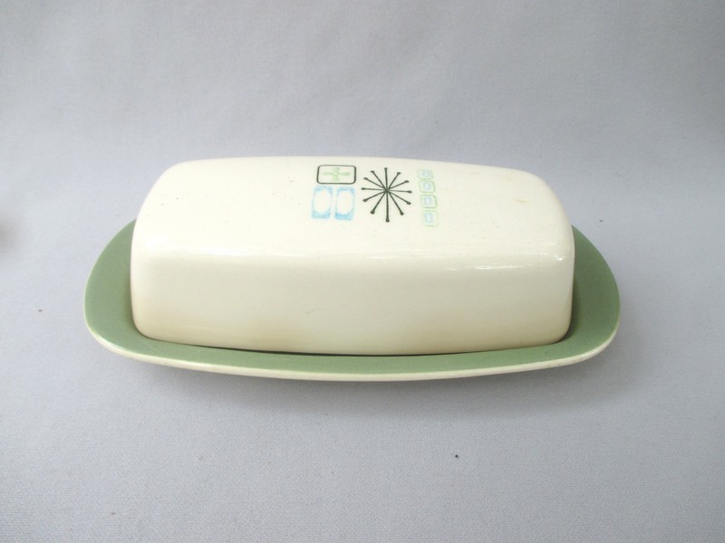 Taylor Smith Taylor TS&T Cathay Modern Mid-Century Pottery Butter Dish