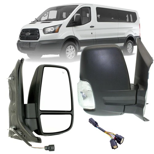 Passenger Right Side Long Arm Mirror with Signal Light For 14-2025 Ford Transit